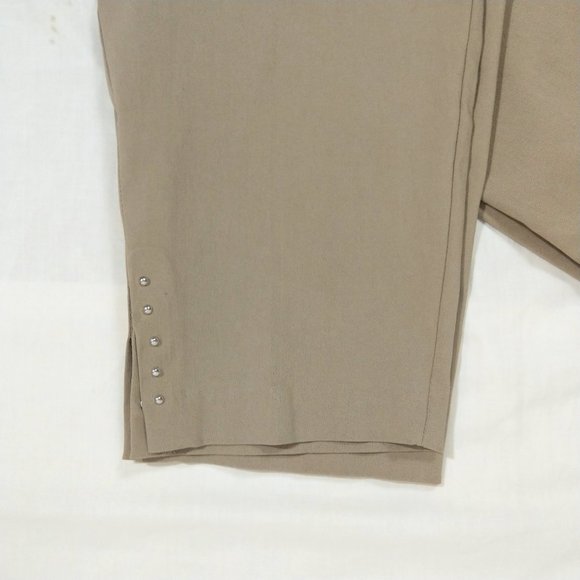 NWT 24/24W Roz & Ali Rayon-Blend Tan Ankle Pants - Picture 2 of 7